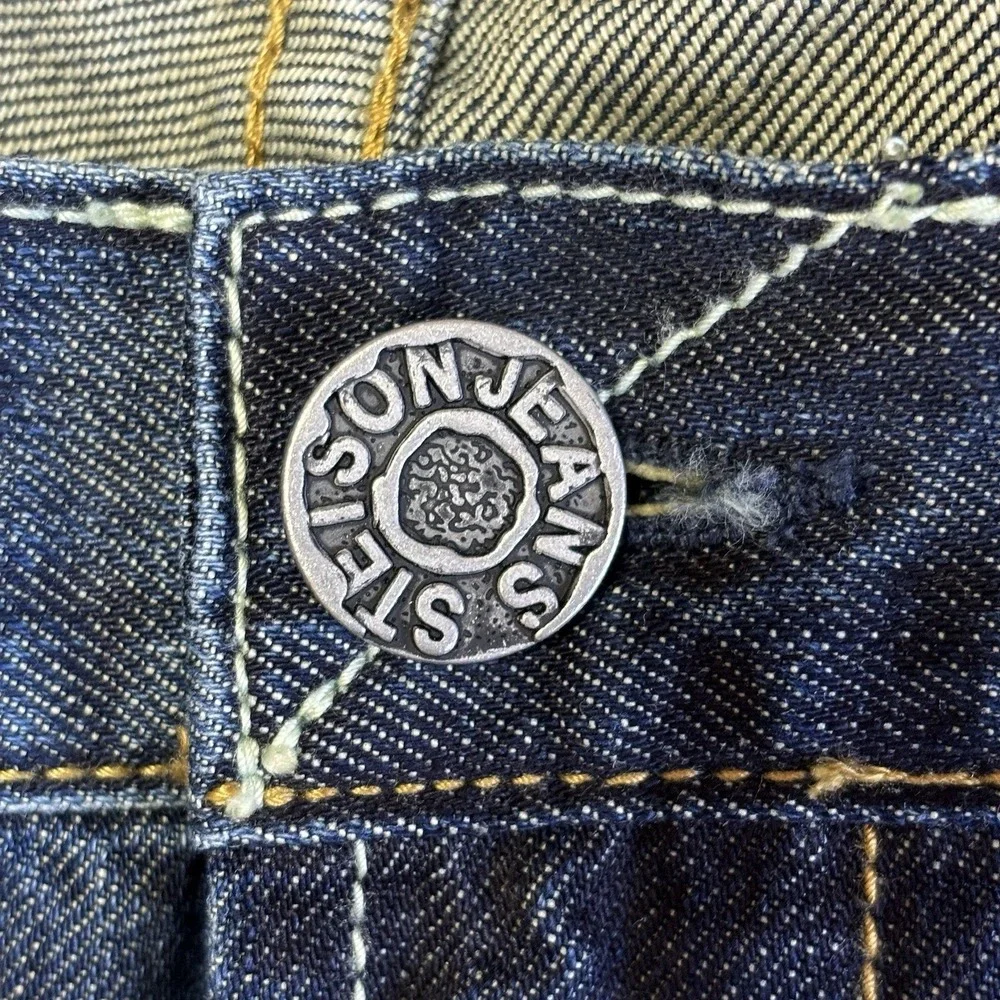 John B Stetson Jeans Mens 35x32 1014 Rocker Bootleg Cowby Western Blue‎ Denim
